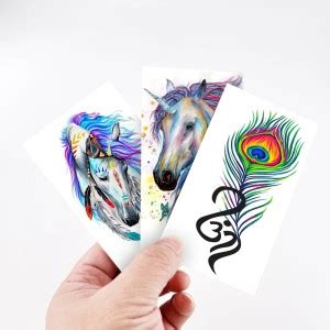 voorkoms Peacock Feather And Beautiful Horse Tattoo For Male and Female ...