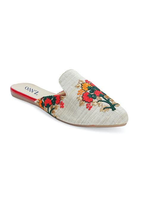 Get Two-Tone Floral Printed Ivory Mules at ₹ 799 | LBB Shop