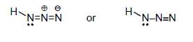 In hydrogen azide (above) the bond orders of bonds (I) and (II) are