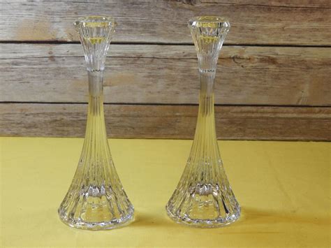 Vintage Mikasa Crystal Candle Holders / Vintage Art Deco Style Mikasa ...