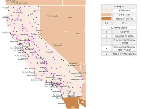 Map of California's Airports