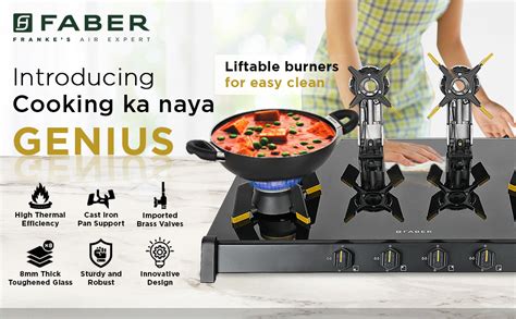 Faber Liftable Burners Freestanding Cooktop|Genius 804 Ai Bk|80Cm Width ...