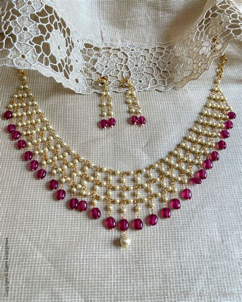 AJ-V12438 Red Pearl Mala – sakhifashions