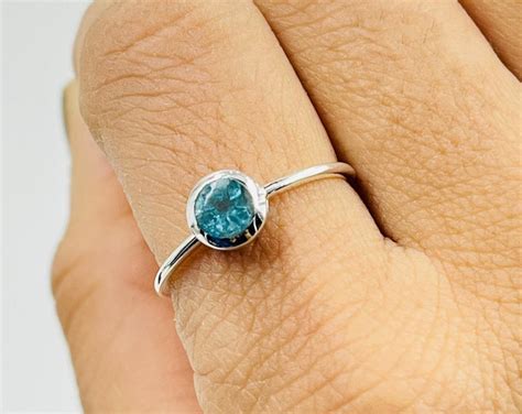 Blue Topaz Stacking Ring, Blue Topaz Ring, Engagement Ring, December ...