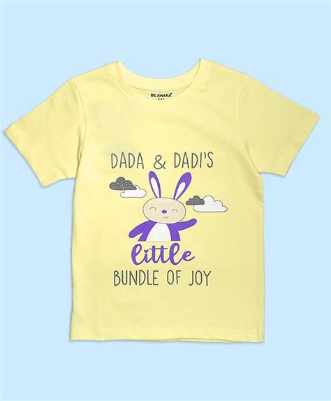 Kids Unisex Dada & Dadi’s Little Joy Graphic Print T-Shirt – Be Awara