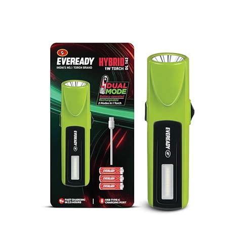Eveready Hybrid DL142, Rechargeable Led 1W Torch + 1W Emergency ...