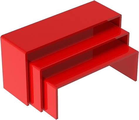 3 Layer U Shape Display Riser Acrylic Double Side Desktop Display Shelf Ladder Rack Cupcake ...