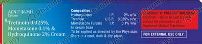 Acnitin Mh Tube Of 15gm Cream: Uses, Side Effects, Price & Dosage ...