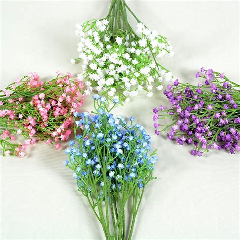 12 Pcs Baby Breath/Gypsophila Artificial Fake Silk Plants Wedding Party ...
