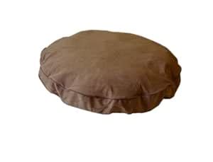 CPC Microfiber Round About Saddle Pet Bed with Chocolate Piping, 27 x 4 ...
