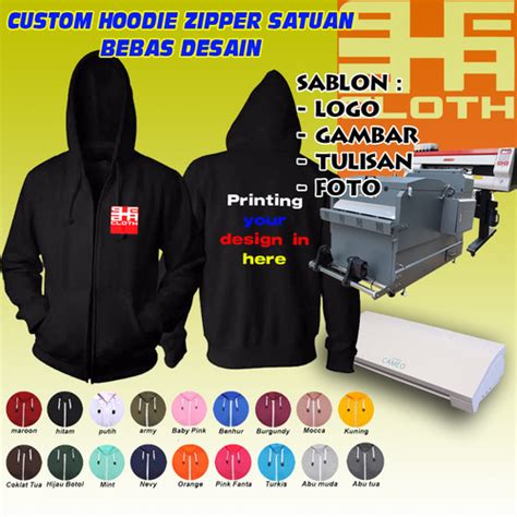 Jual HOODIE ZIPPER CUSTOM SATUAN BEBAS DESAIN - A3+LOGO - Jakarta Barat ...