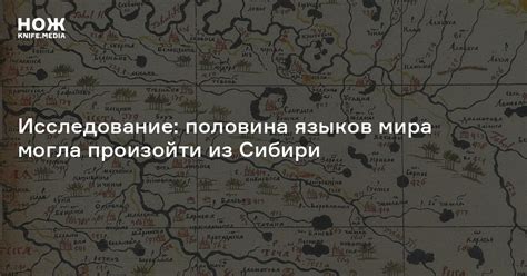 Исследование: половина языков мира могла произойти из Сибири — Нож