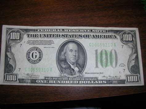 1934 Series $100 Dollar Bill Federal Reserve Note | #1985478599