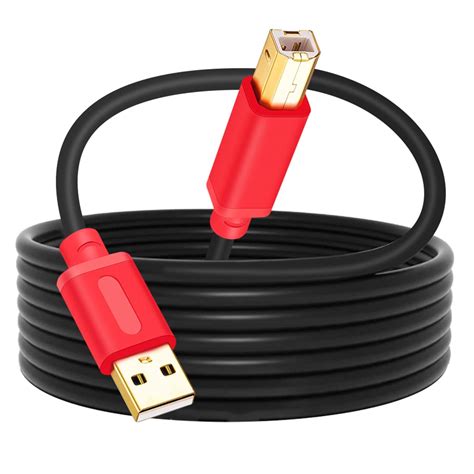 TanQY Printer Cable 6M, USB 2.0 High Speed Gold-Plated Connectors ...
