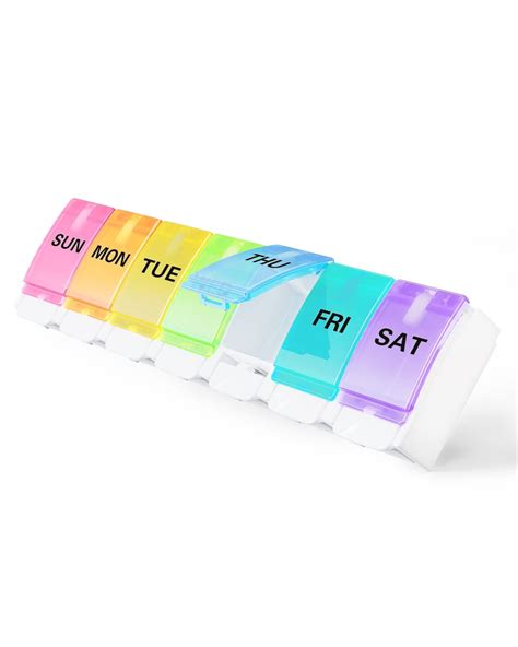 SHREETA Weekly Pill Organizer 7 Day Pill Box Container with Easy open ...