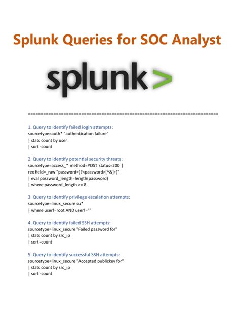 Image result for Splunk Security Queries