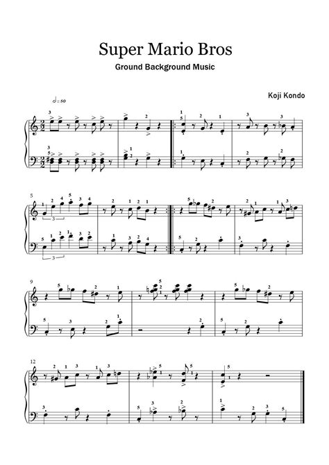 Super Mario Bros Teme- Piano Easy Sheet Music - Etsy in 2025 | Super ...