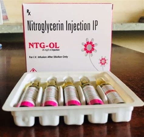 NTG Inj 5 mg (Nitroglycerin): Ingredients, Usage, Precautions