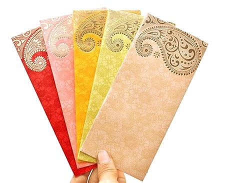 ZIG ZAG Money Gifting Envelopes Pack of 50 Cash Holder Designer Lifafa ...