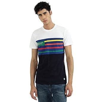 Buy UNITED COLORS OF BENETTON Men's Striped Regular Fit T-Shirt ...