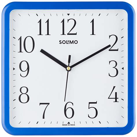 Buy Amazon Brand - Solimo Square Analog Wall Clock | Plastic | 8.5 Inch ...