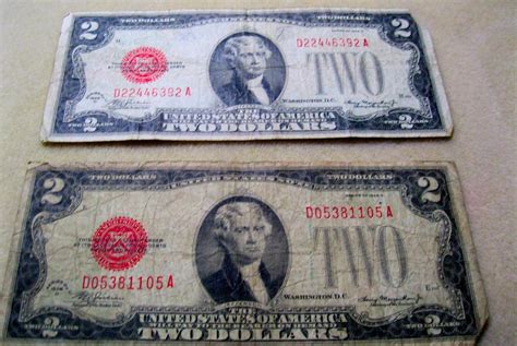 Old Vintage 1928 Two Dollar Bill $2 Red Seal United States Note - two ...