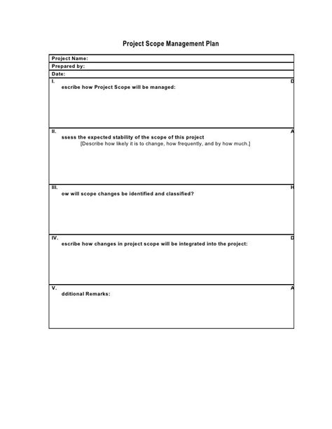 Image result for Project Scope Plan Template