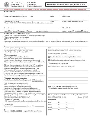 Fillable Online colgate OFF FICIAL TR RANSCRIP PT REQUE EST FORM M ...