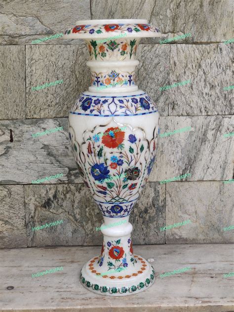 Buy Flower Vase in White Marble for Hotels and Luxury Home Decoration ...