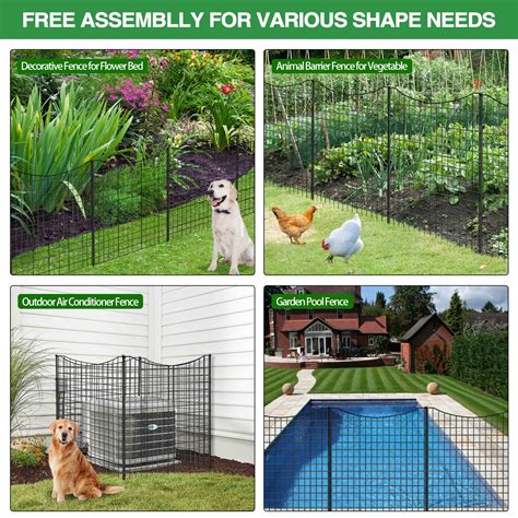 Metal Dog Fence Panels Outdoor, 12 Panels 33 in(H) X 26ft(L), Animal ...