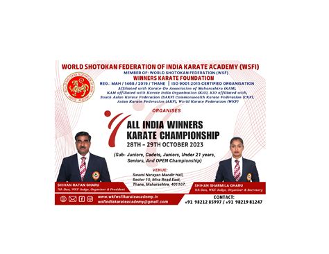 World Shotokan Federation Of India Karate Academy Winners Karate Foundation
