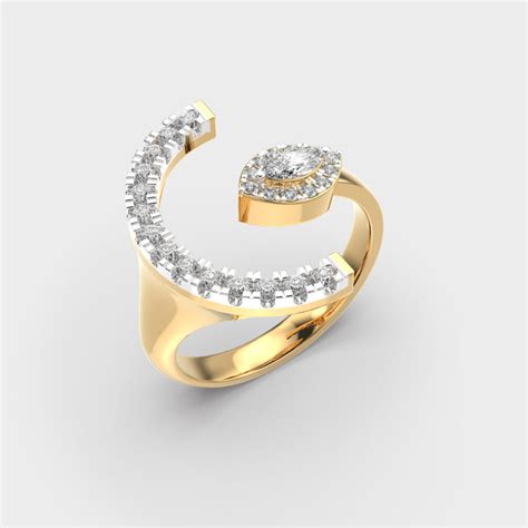 Buy Gently Arced Petal Diamond Ring At Jewelbox
