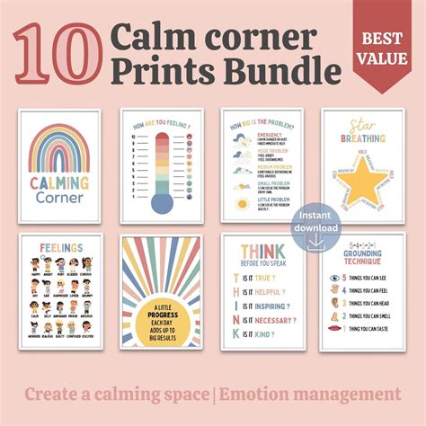 10 Calming Corner Posters, Calm Down Corner Poster Printable, Calm ...