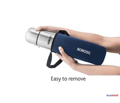 Borosil Vacuum Flask Thermo 1000ML, Blue - Buildhub