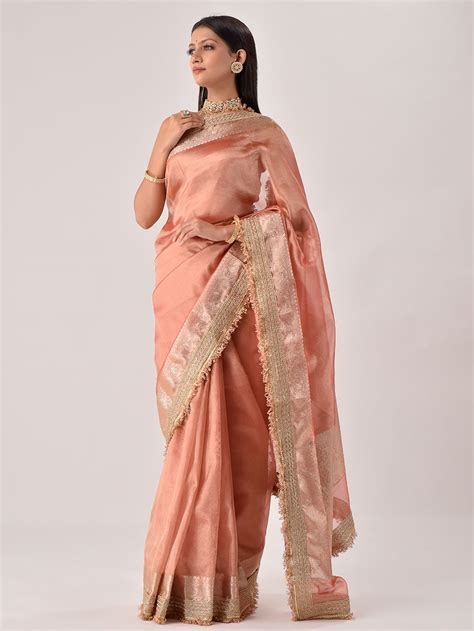 Wine Lace Work Banarasi Handwoven Tissue Saree