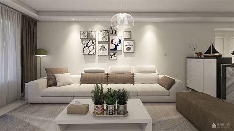 香林美庭三居116平现代风格客厅灰色电视背景墙设计_别墅设计图