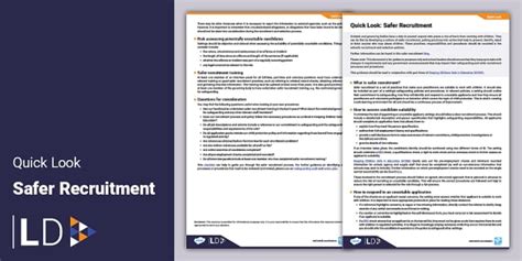 Quick Look: Safer Recruitment - Leaders (teacher made)