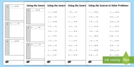 Year 3 Missing Number Problems Worksheet - Maths Resources