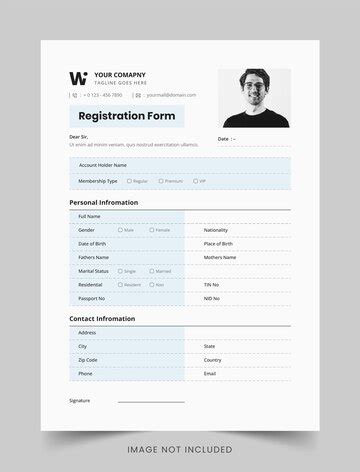 Image result for Registration Form Sample Layout
