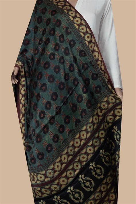 Modal Dupatta - Buy Block Printed Modal Silk Dupattas Online in India ...