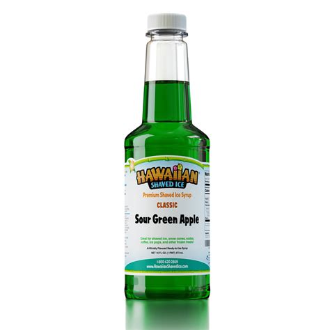 Hawaiian Shaved Ice Snow Cone Syrup – Sour Green Apple (Pint)