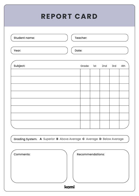 Report Card Template for Teachers Perfect for grades st, nd | Report ...