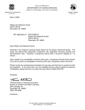 Fillable Online dleg state mi Robert and Deborah Krantz - dleg state mi ...