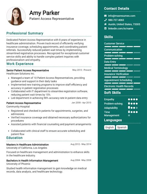 7 Best Patient Access Representative Resume Examples for 2026