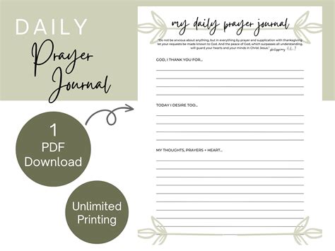 Daily Prayer Journal Printable Template - Etsy