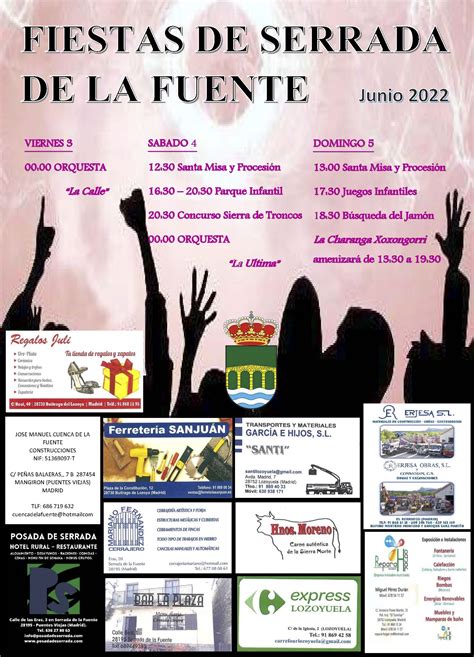 FIESTAS PATRONALES DE SERRADA DE LA FUENTE 2022