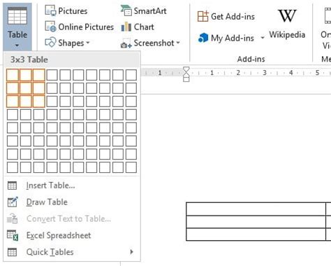 Image result for Word Tables Basic
