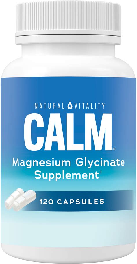 Natural Vitality Calm Magnesium Glycinate Supplement, Anti-Stress, 325 ...