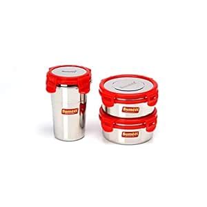 Buy Sumeet Red Meal Statinless Steel Lunch box combo 2 Container (350Ml ...