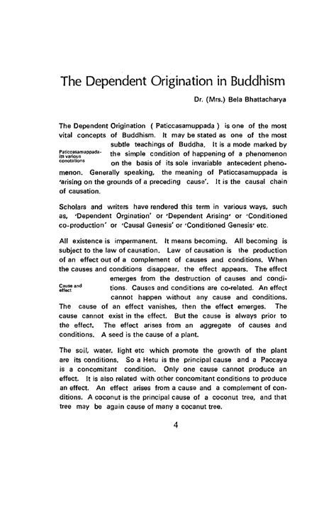 Dependent Origination- Buddhism - The Dependent Origination in Buddhism ...